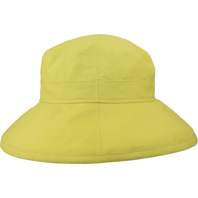 Bring on the sunshine in this bright Chartreuse wide brim garden hat with UPF50+ sun protection built in-made in canada by puffin gear