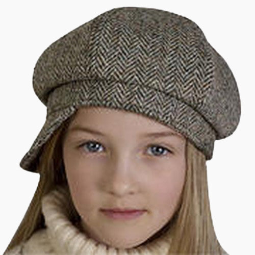 Harris Tweed Child Newsboy Cap Made in Canada Timeless Style Lichen Herringbone XS 12 24months 20 51cm