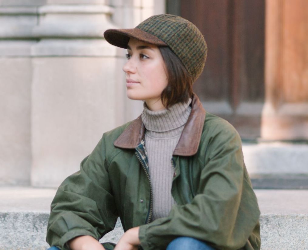 Harris Tweed Wool Ball Cap for fall and winter-warm-water resitant-tweed is hand woven in outer hebrides of scotland-hats made in canada by puffin gear.  timeless design and quality fabrics result in a hat you'll love for years.