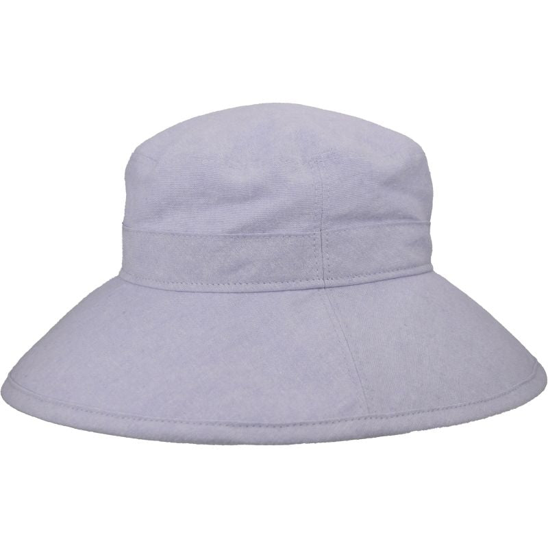 Linen Canvas Wide Brim Gardening Hat-UPF50 Sun Protection-Made in Canada by Puffin Gear-Hydrangea-Lavender Colour Hat