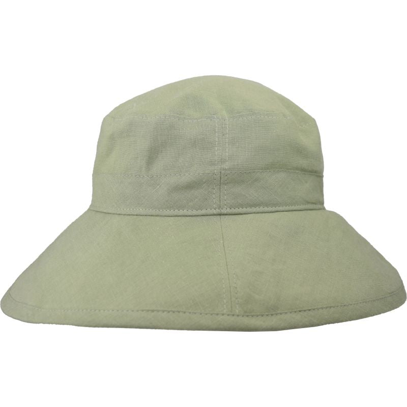 Patio Linen Wide Brim Garden Hat with 4 inch brim and UPF50+ sun protection rating-made in canada by puffin gear-colour-Sage