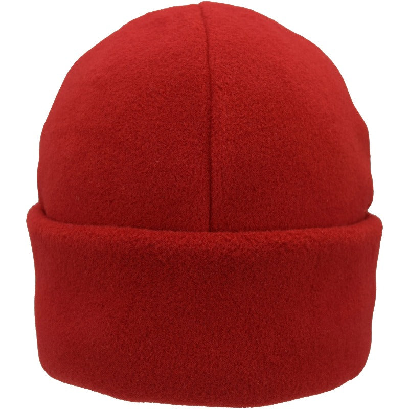 Polartec Classic 200 Series Fleece Cuffed Beanie-Warm winter Hat-Red-made in canada by puffin gear