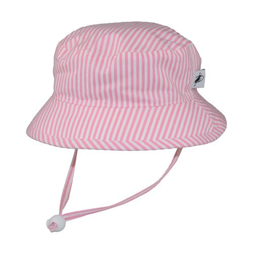 Puffin Gear Child UPF50+ Sun Protection Camp Bucket Hat-Made in Canada-Natty Pink Stripe