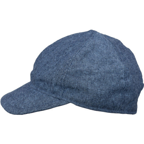 Child and Toddler UPF50+ Linen Ball Cap Made in Canada by Puffin Gear-Denim Blue Cap