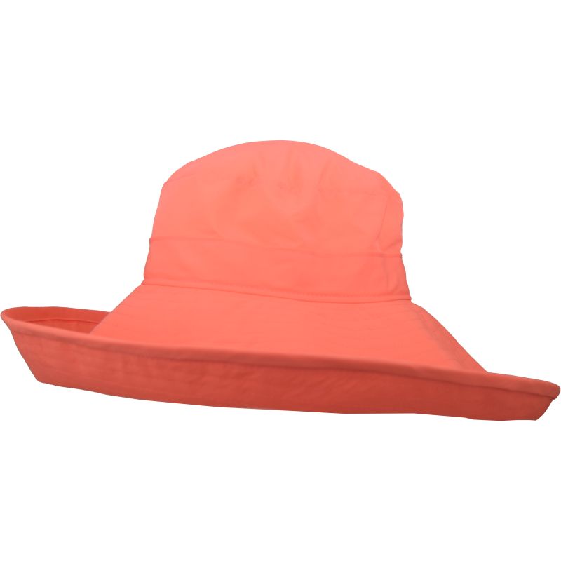 Ultra Wide Sun Hat with Six Inch Brim-Lightest Weight Hat-Solar Nylon-Made in Canada -Coral