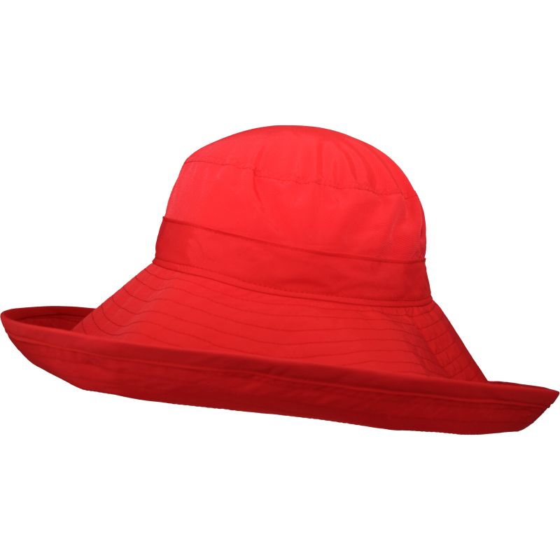 Ultra Wide Sun Hat with Six Inch Brim-Lightest Weight Hat-Solar Nylon-Made in Canada -Red hat