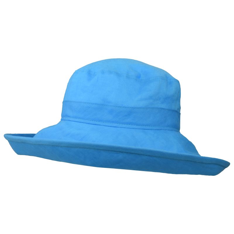 Puffin Gear Linen Wide Brim UPF50+ Sun Protection Hat-Made in Canada-Aqua