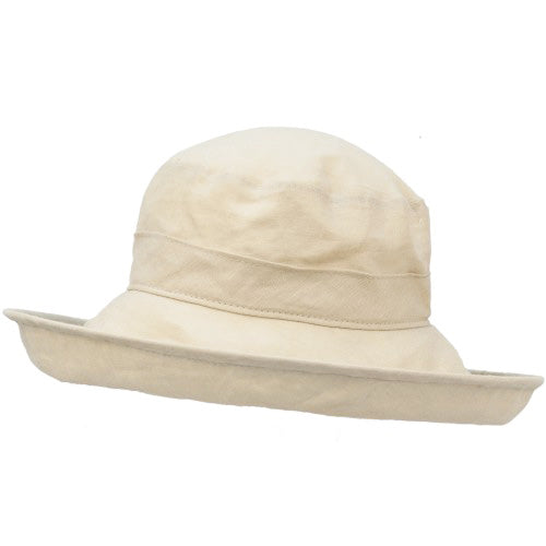 Summer Breeze Linen Classic Wide Brim Sun Protection Hat-UPF50-Made in Canada by Puffin Gear-Ecru