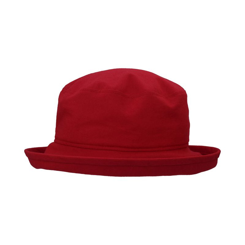 Clothesline Linen Slouch Hat with UPF50+ Sun Protection-Easy wearing summer hat-Red-Made in Canada by Puffin Gear