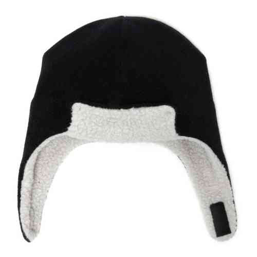Puffin Gear Polartec Classic 200 Series Fleece Rolled Brim Kids Aviator Hat with Chin Wrap Closure-Made in Canada-Black