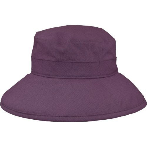 Plum Wide Brim Garden Summer Hat with UPF50 Sun Protection-summer hat-packs flat for travel-Made in Canada by Puffin Gear