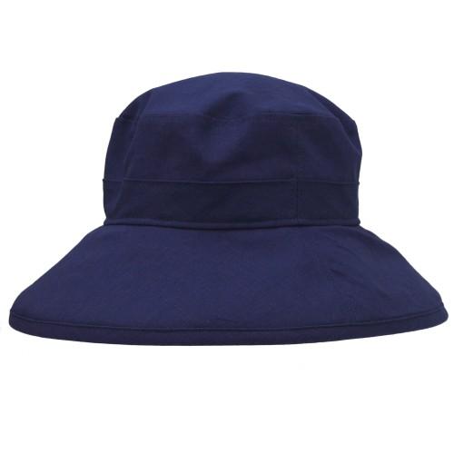 Navy Wide Brim Garden Hat with UPF50 Sun Protection-summer hat-packs flat for travel-Made in Canada by Puffin Gear