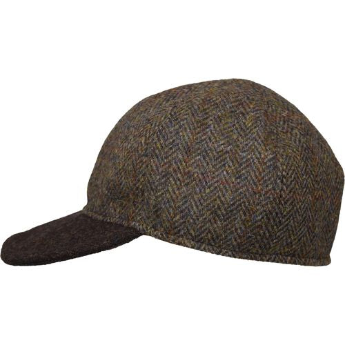 Puffin Gear Harris Tweed Wool Ball Cap-Made in Canada-Chestnut herringbone