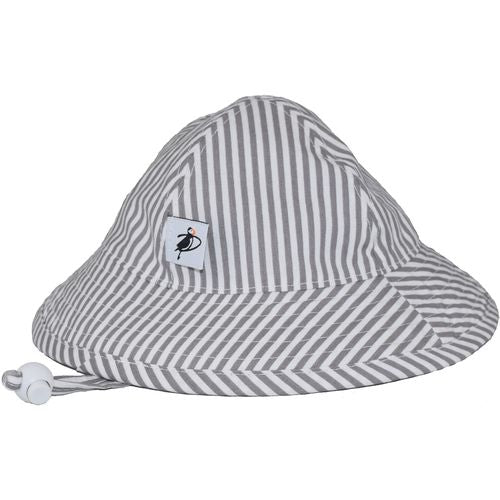 Puffin Gear Infant Cotton UPF50+ Sun Protection Sunbeam Hat-Natty Grey Stripe