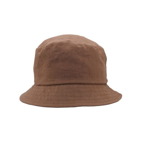 Patio Linen Bucket Hat in Rich Fall Colours-Made in Canada by Puffin Gear-Bark Brown