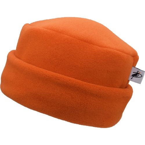 Puffin Gear Polartec Classic 200 Series Fleece Cuffed Pillbox Hat-Made in Canada-Orange Peel