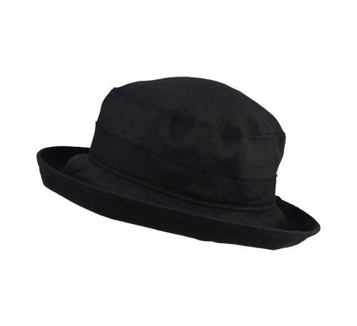 Puffin Gear Summer Breeze Linen UPF50+ Sun Protection Bowler Hat-Made in Canada-Black