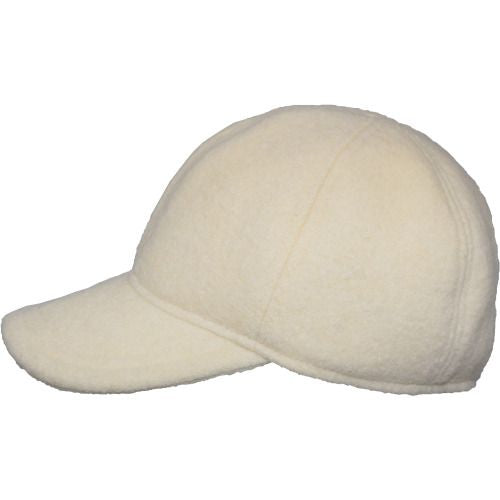 Boiled Wool Ball Cap-Made in Canada by Puffin Gear-Warm fall and winter hat-Vanilla