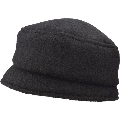 Puffin Gear Tilburg Boiled Wool Stroll Pillbox Hat-Made in Canada-Black