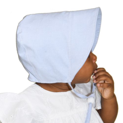 Puffin Gear Oxford Cotton Sun Protection Bonnet-UPF50-Made in Canada-Blue