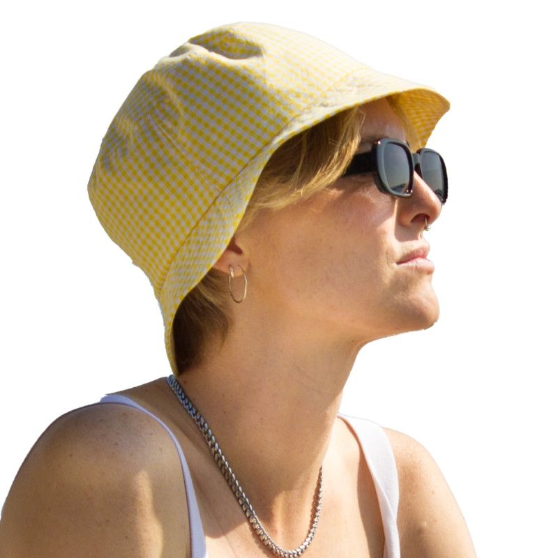 Beach Party Sun Hat | UPF50 | Made in Canada | Retro Print Bucket Hat Kelly Green / L (23 | 58.5cm | 7 3/8)