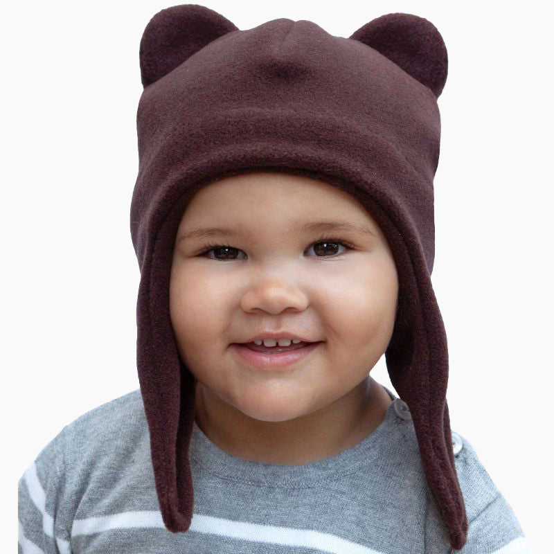 Polartec Classic 200 Series Toddler and Child Bear  Hat with Chinwrap-Made in Canada