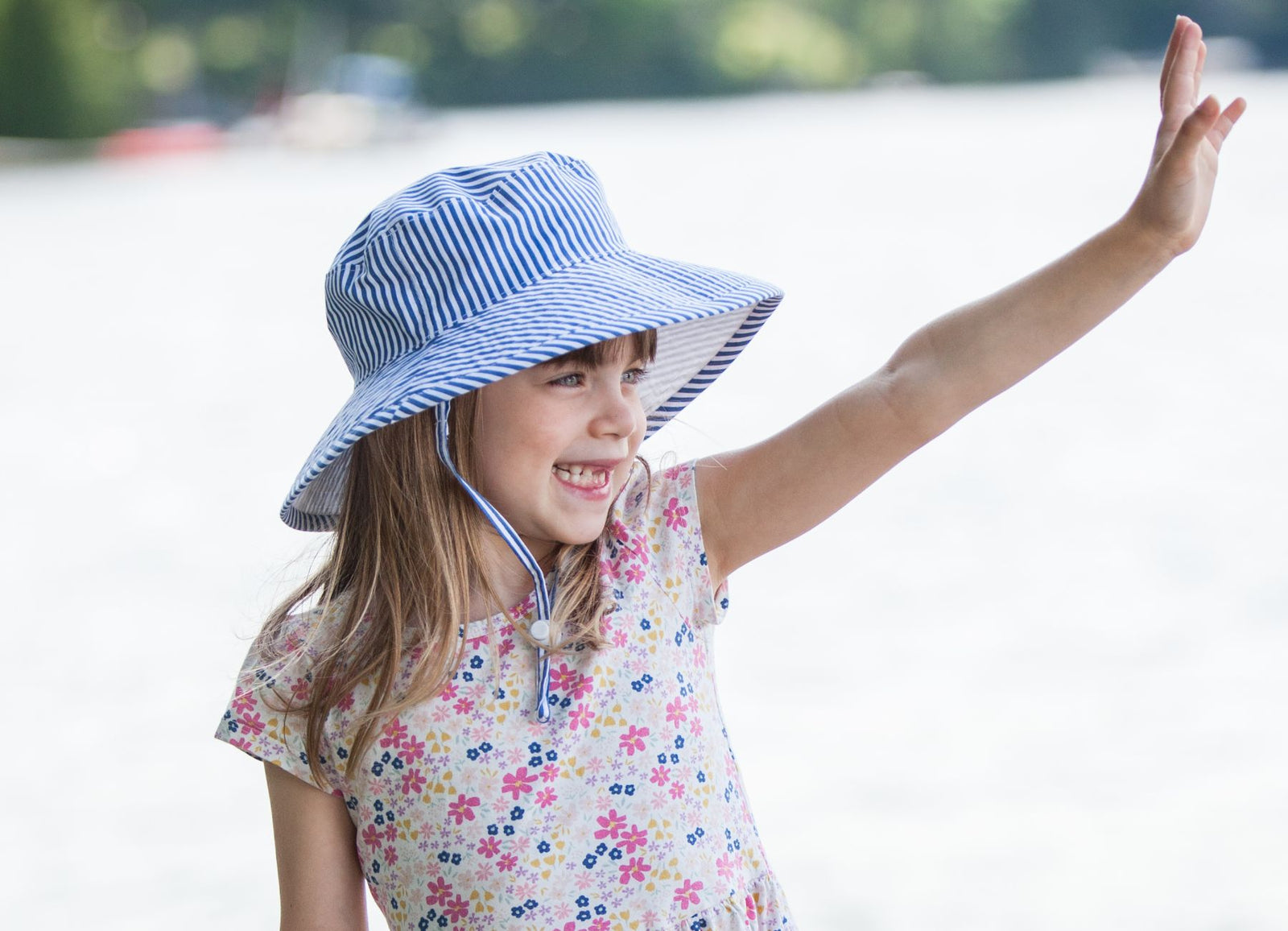 Fashion Kids Straw Hat Wide Brim Beach Sun Hat W/ Adjustable Tie