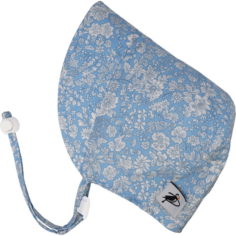 Liberty of London Print Infant and Toddler UPF50 Sun Protection Bonnet-Made in Canada-Liberty of London  Emily Belle-Sky Blue Floral Print