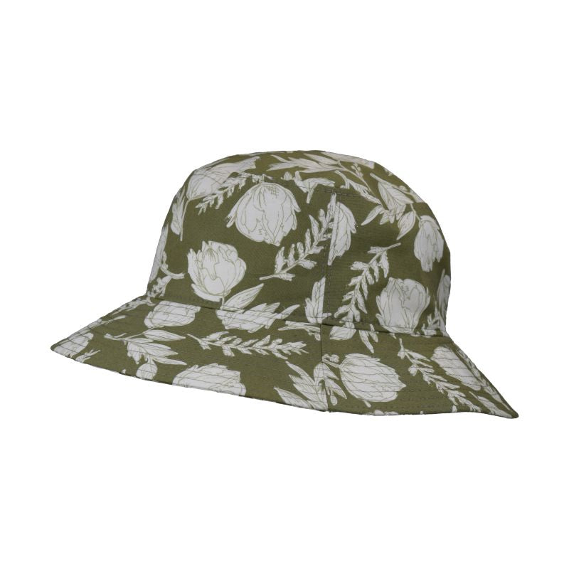 Cotton Print Crusher Sun Hat rated UPF50+ Sun Protection-Blocks at least 98% broad spectrum Harmful UVA and UVB radiation-Made in Canada by Puffin Gear-Travel Hat-Beach Hat-Rose Garden Cotton Print Hat