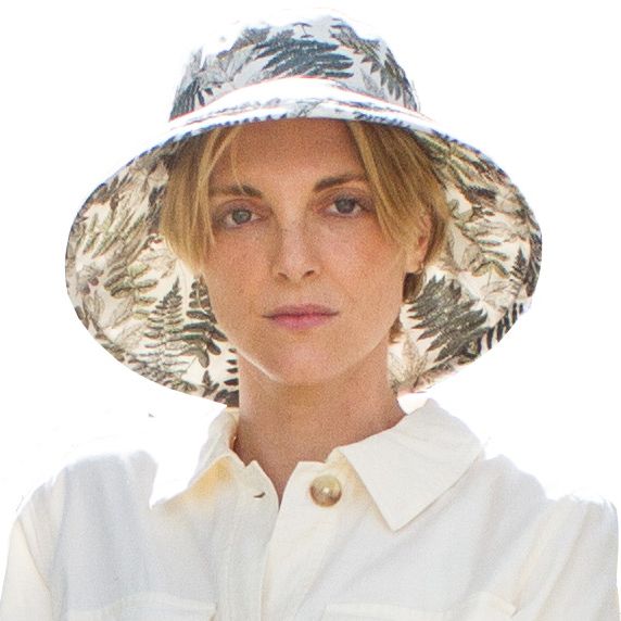 Puffin Gear Cotton Fern Print Garden Hat-Rated UPF50 Sun Protection-four inch wide brim-made in canada by puffin gear