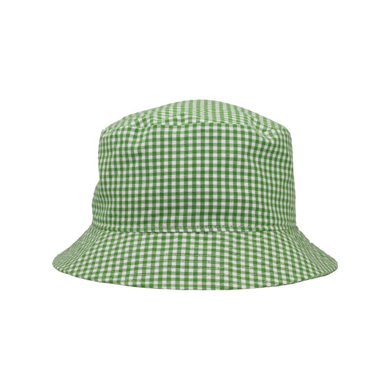 Kelly Green Check Cotton Bucket Hat-UPF50 Sun Protection-Made in Canada by Puffin Gear