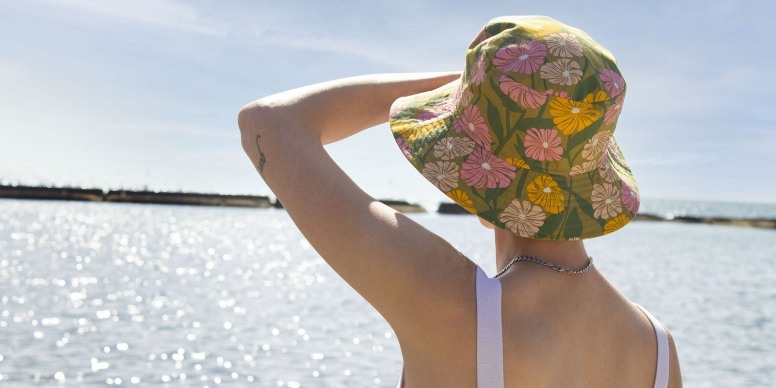 cotton print crusher hat-upf50 sun protection-toronto waterfront-made in canada by puffin gear