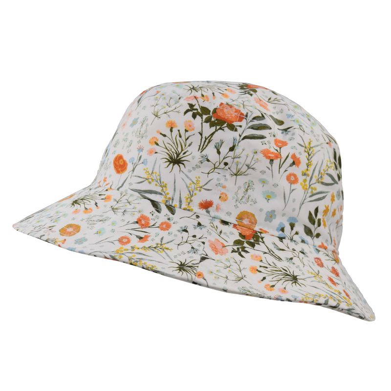 Cotton Floral Print Crusher Hat - UPF50 Sun Protection-Made in Canada by Puffin Gear-Blue Meadow Print