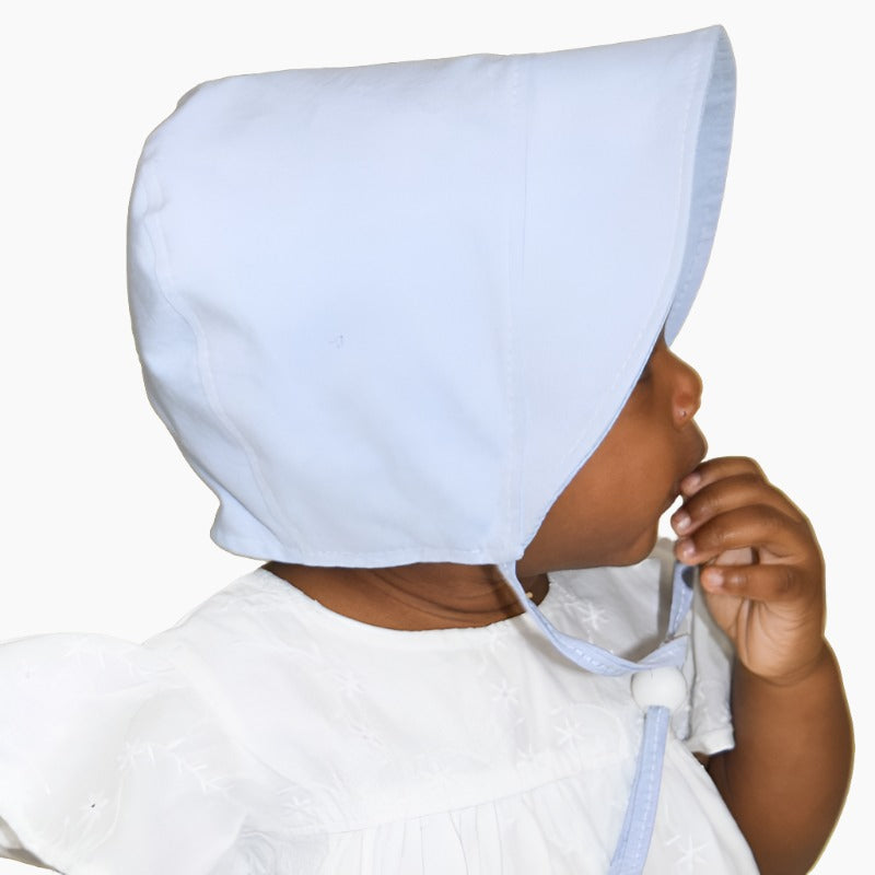 Puffin Gear Oxford Cotton Sun Protection Bonnet-UPF50-Made in Canada-Blue