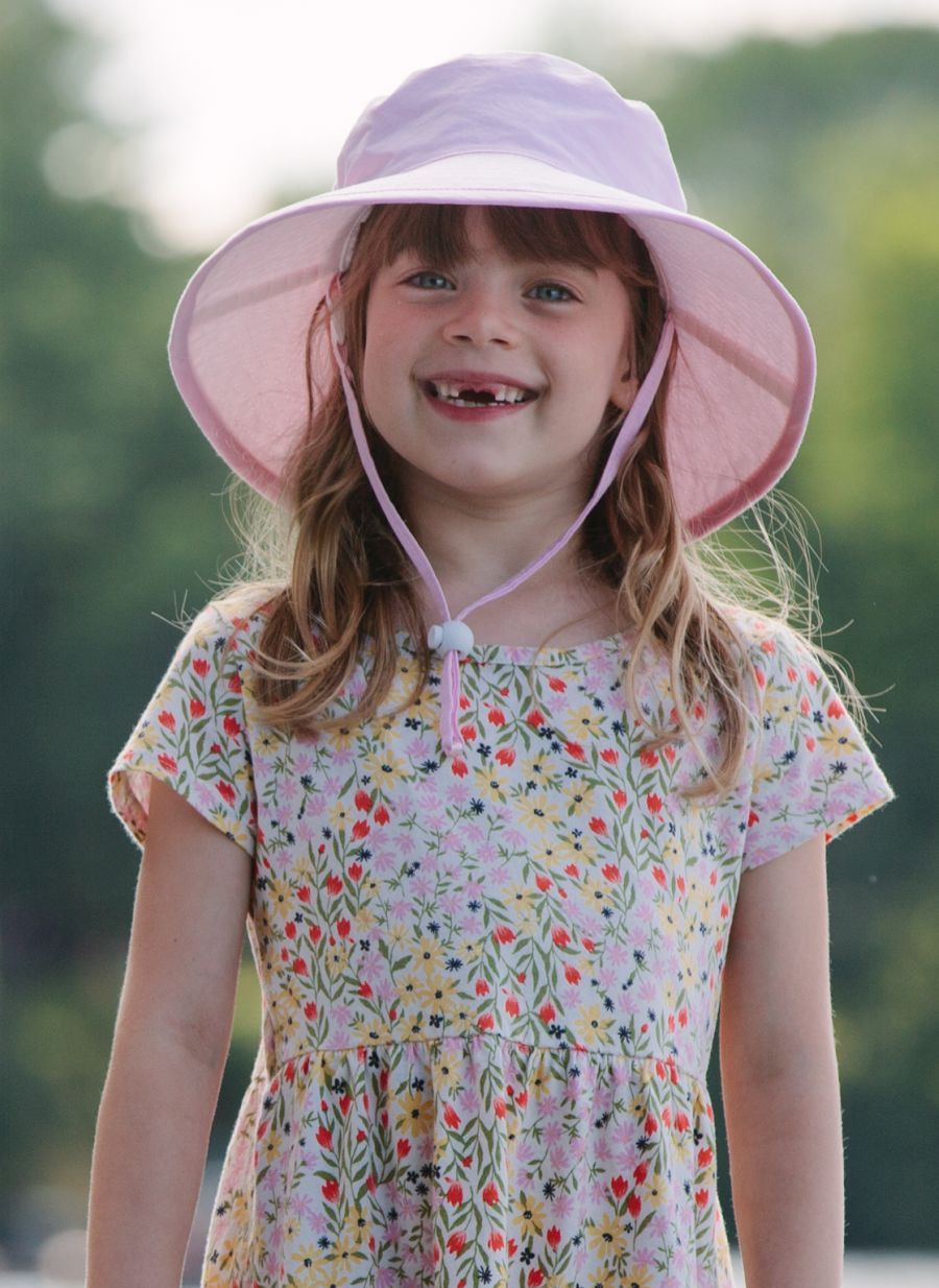 Kids Wide Brim Sun Protection Hats, Bucket Hats and Bonnets-UPF50+ Sun Protection for Outdoor Play-Made in Canada by Puffin Gear- Organic Cotton, Cotton Prints, Linen Kids Hats-Sustainably Made, Hand-me-down Quality.