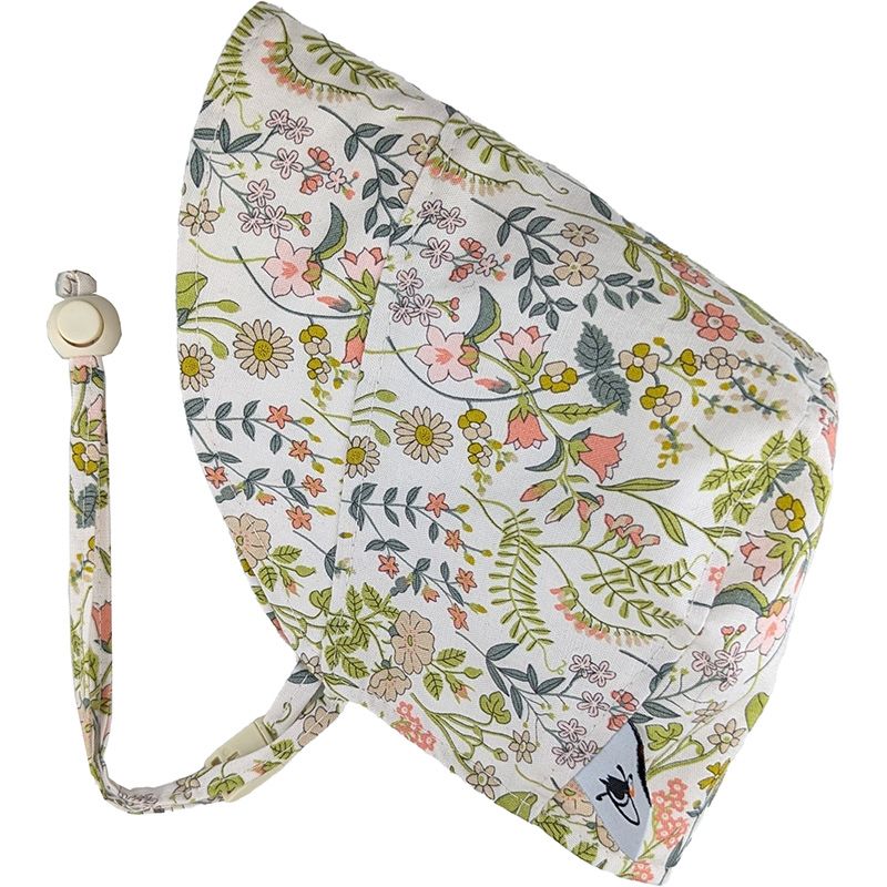 Liberty of London Botanist&#39;s Walk Infant and Toddler Bonnet-UPF50 Sun Protection-Made in Canada by Puffin Gear
