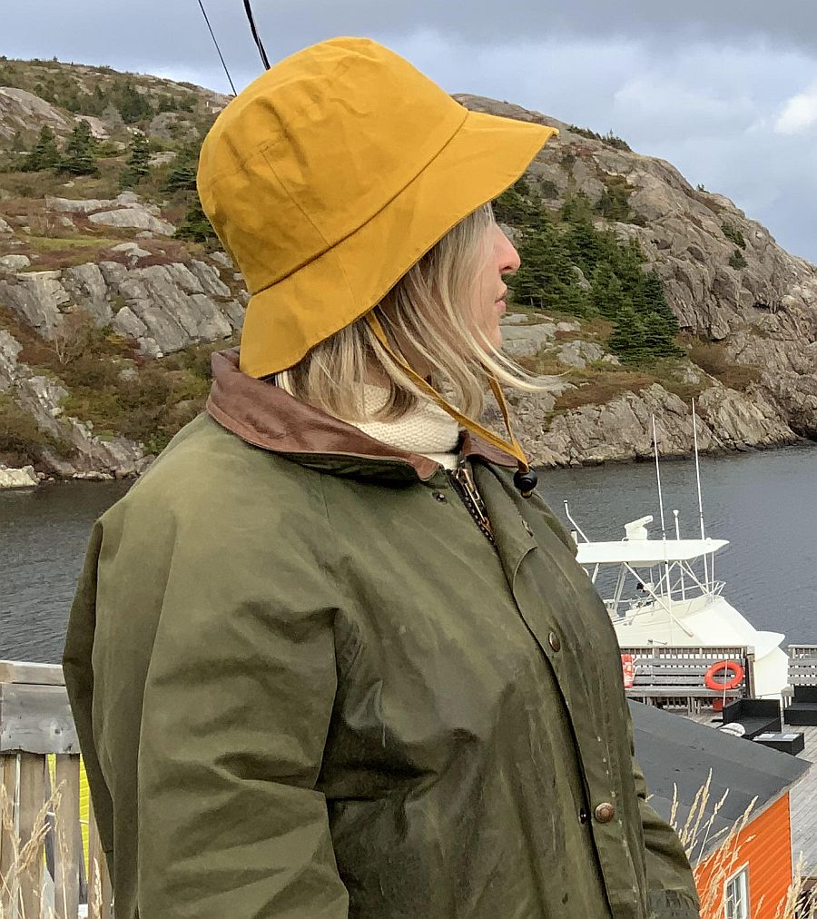 Oilskin Rain Hat Water Resistant Made in Canada Wax Cotton The