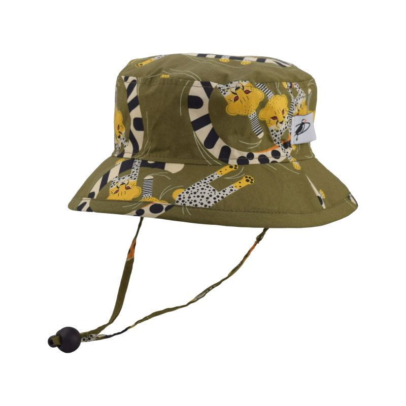 Puffin Gear UPF50+ Sun Protection Organic Cotton Child Camp Hat-Made in Canada-Charlie Harper-Cheetah Print