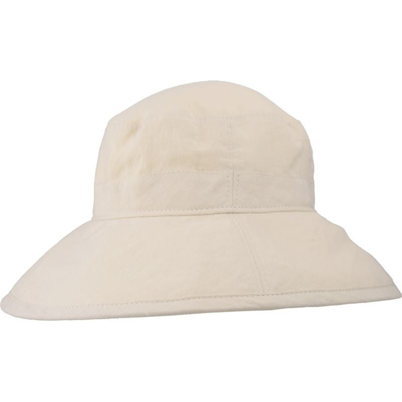 Patio Linen Wide Brim Garden Hat with 4 inch brim and UPF50+ sun protection rating-made in canada by puffin gear-colour-bone