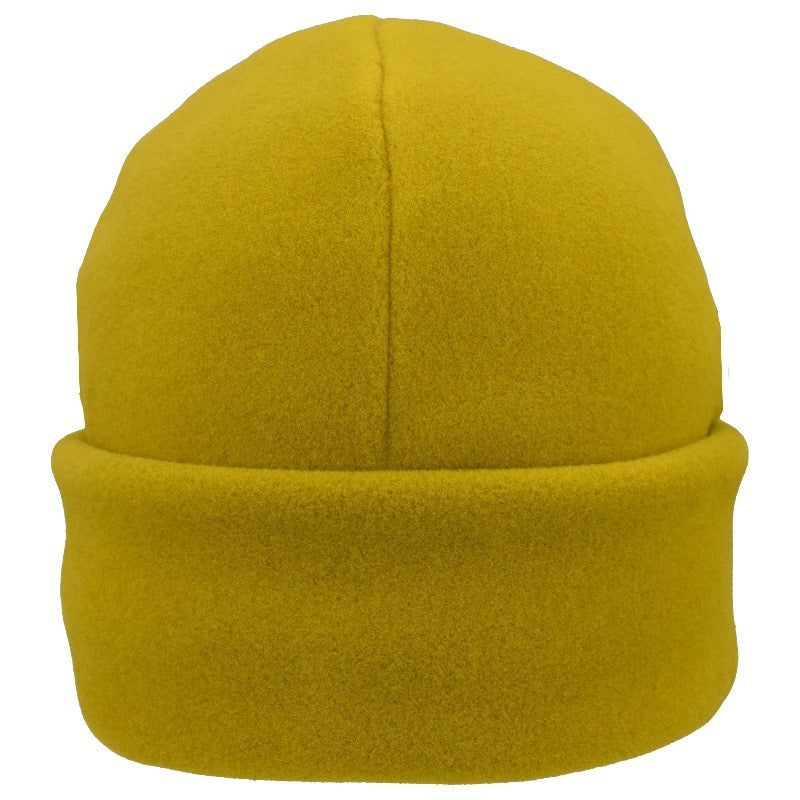 Polartec Classic 200 Series Fleece Cuffed Beanie-Warm winter Hat-Chartreuse-latte-camel colour-made in canada by puffin gear