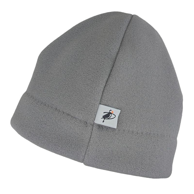 Polartec Fleece Beanie for cold weather- fog grey-made in canada by puffin gear