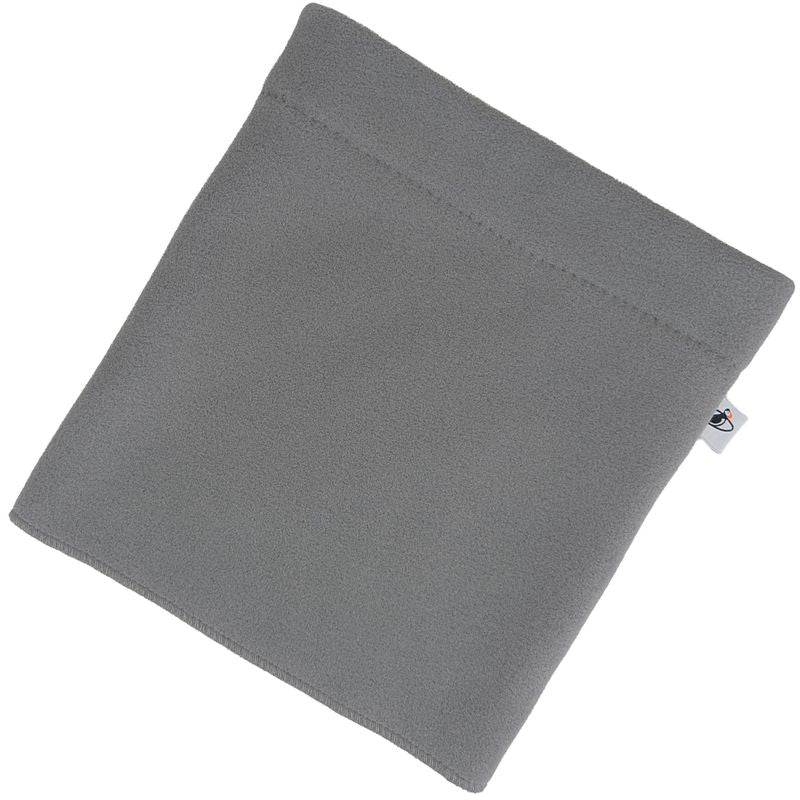 Grey neck gaiter - polartec fleece for warmth-made in canada by puffin gear