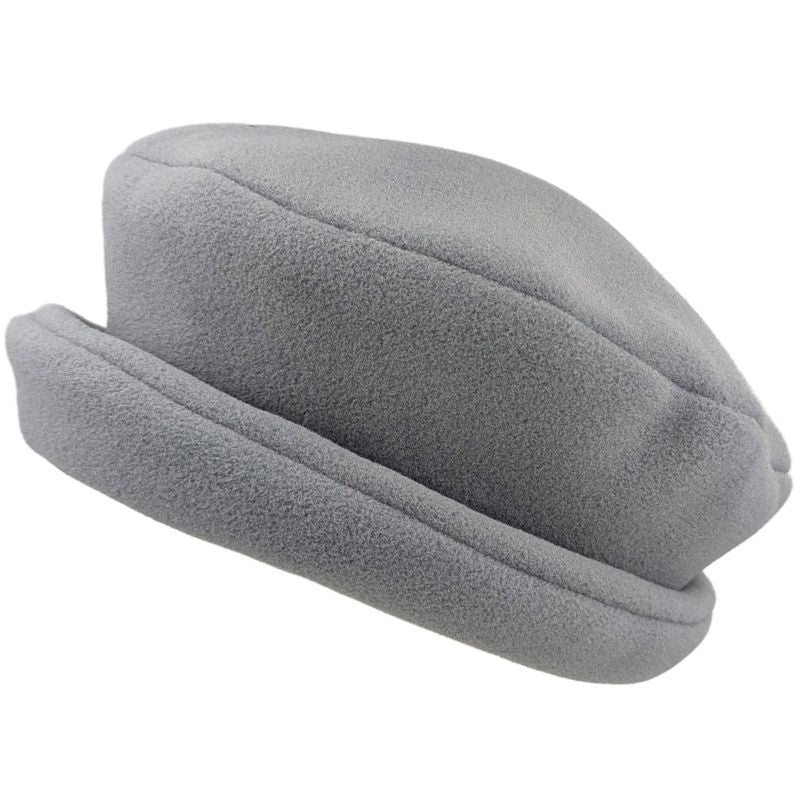 Polartec Rolled Brim Fleece Hat in fog grey-made in canada for cold weather