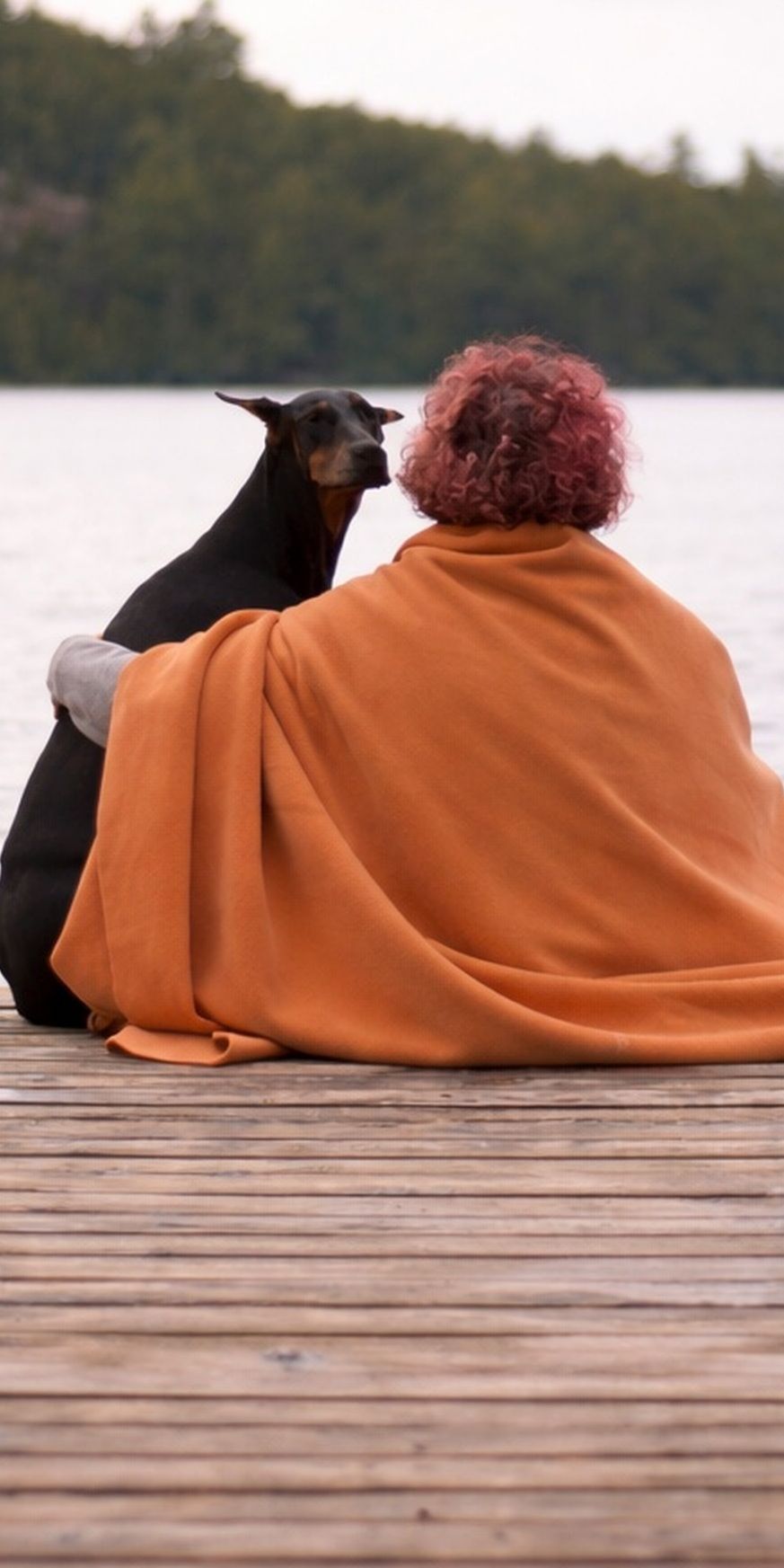 polartec 300 fleece throw blanket-made in canada by puffin gear-Pumpkin orange