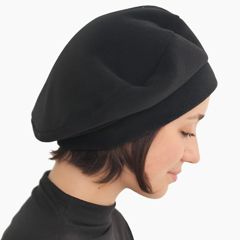 Polartec classic 200 fleece beret-Made in Canada by Puffin Gear-Black Beret