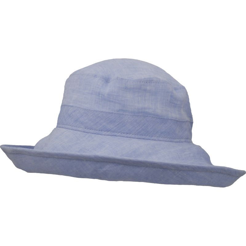 Puffin Gear Linen Chambray UPF50+ Sun Protection Wide Brim Classic Hat-Made in Canada-Indigo