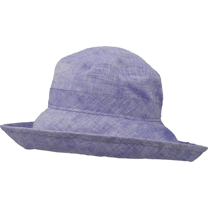 Puffin Gear Linen Chambray UPF50+ Sun Protection Wide Brim Classic Hat-Made in Canada-Navy