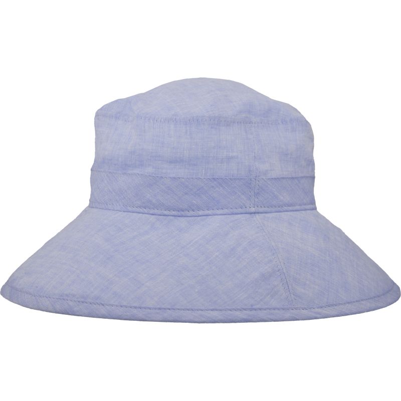 Linen Chambray Garden Hat with UPF50 + Sun Protection built in-Made in Canada by Puffin Gear-Indigo Blue Hat