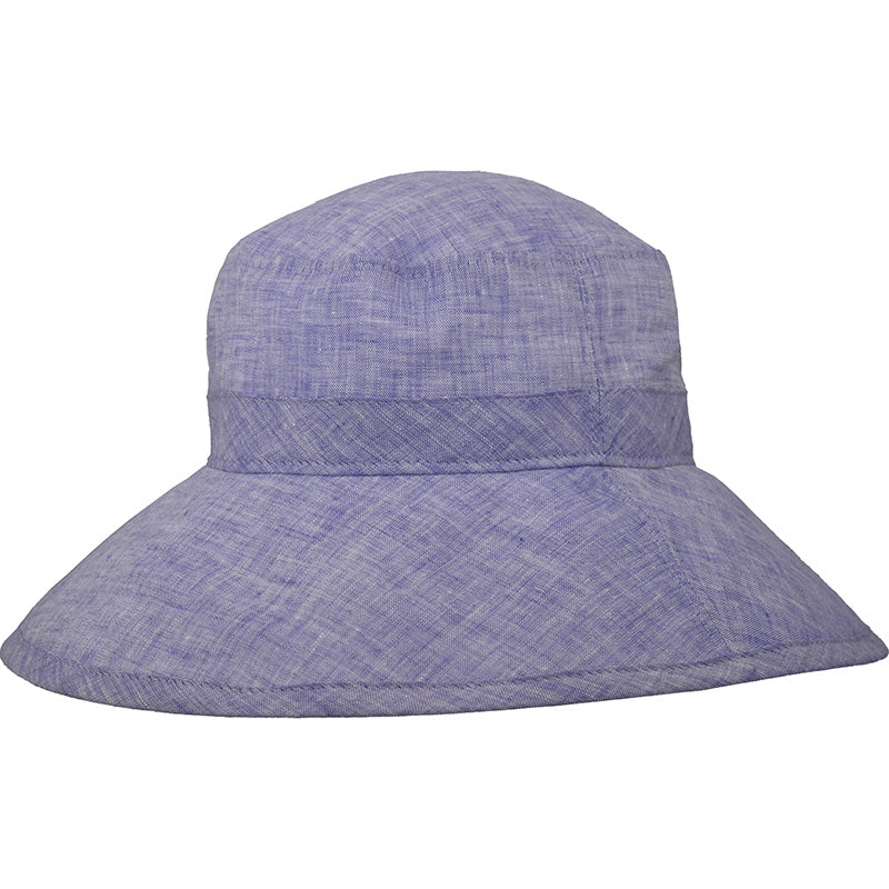 Puffin Gear Linen Chambray UPF50+ Sun Protection Wide Brim Garden Hat-Made in Canada-Navy