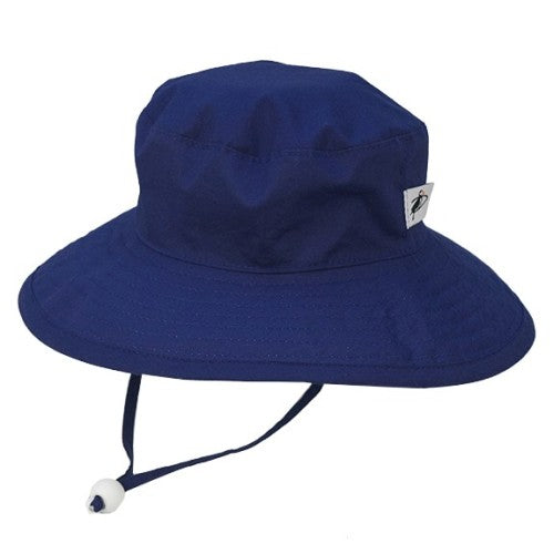Puffin Gear Organic Cotton UPF50+ Sun Protection Wide Brim Child Sunbaby Hat-Navy